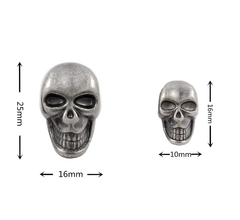 Bezelry Skull Gray Silver Metal Shank Buttons. Blazer Button Set. 3 Pcs of 25mm, 8 Pcs of 16mm - Image 2